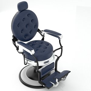 Alesso Professional Barber Chair blue 3D model