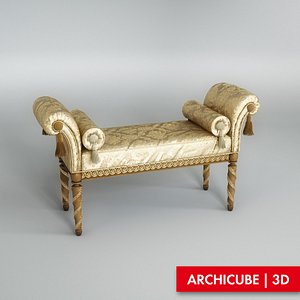 3d classic bench model