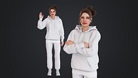 Women wearing hooded sweatshirts