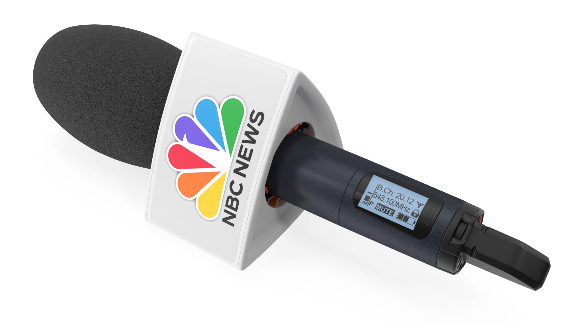 3D NBC News Handheld Microphone Triangular model - TurboSquid 2169064