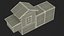 Wooden Small Chicken Coop with Chickens Rigged for Modo