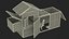 Wooden Small Chicken Coop with Chickens Rigged for Modo