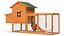 Wooden Small Chicken Coop with Chickens Rigged for Modo