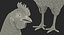 Wooden Small Chicken Coop with Chickens Rigged for Modo