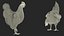 Wooden Small Chicken Coop with Chickens Rigged for Modo