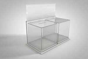 transparent donation box 3d c4d