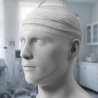 Medical Forehead Bandage on Mannequin