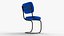 Modern Blue Fabric Office Chair 3D Model Comfortable Metal Frame Design