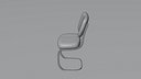 Modern Blue Fabric Office Chair 3D Model Comfortable Metal Frame Design
