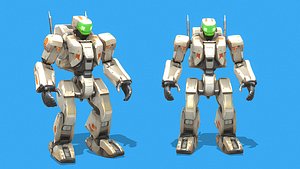 Cyberpunk Robot  FRH-355JK-01 PBR Low Poly 3D Model