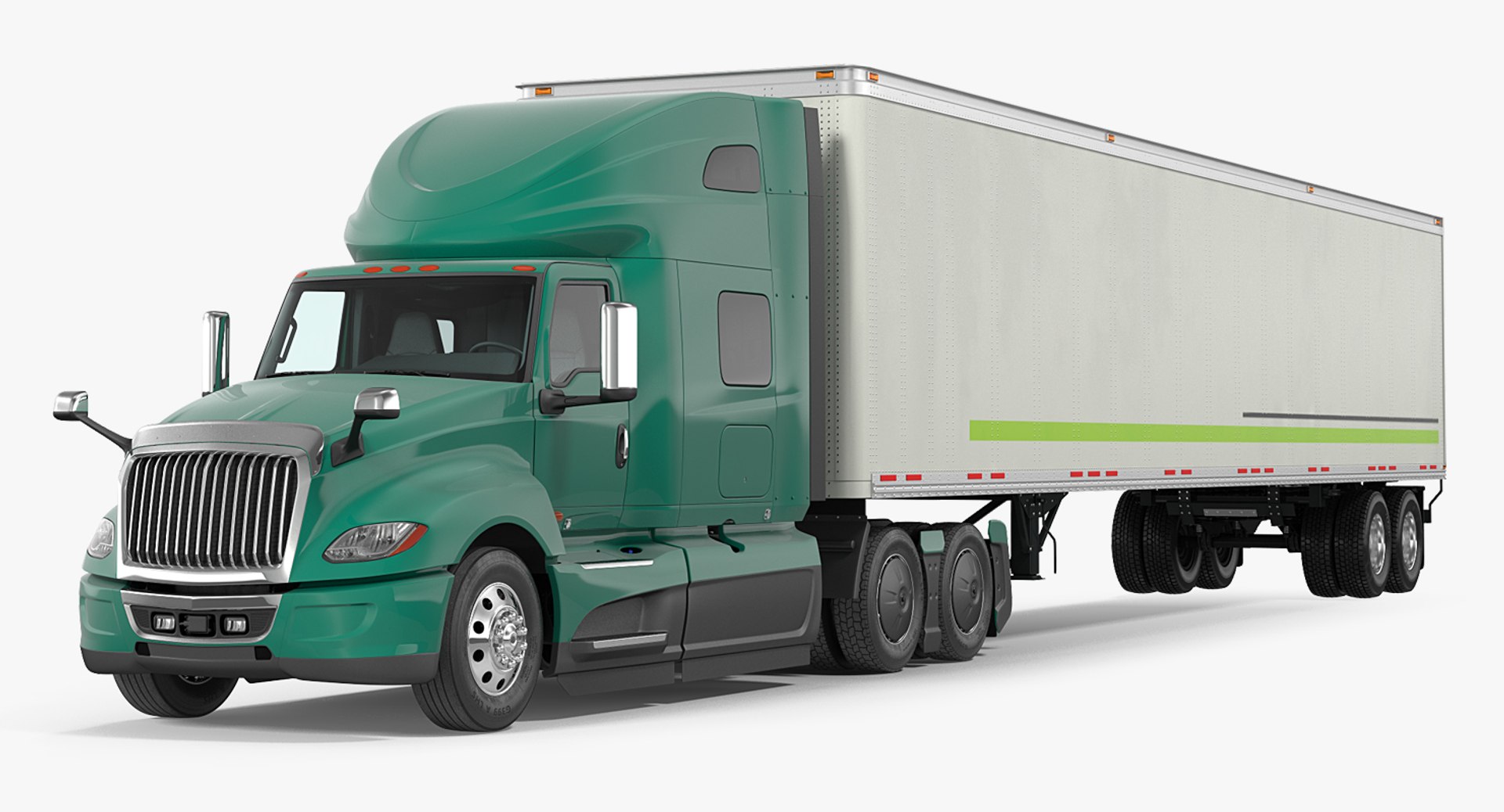 Heavy Duty Truck with Trailer 3D model preview