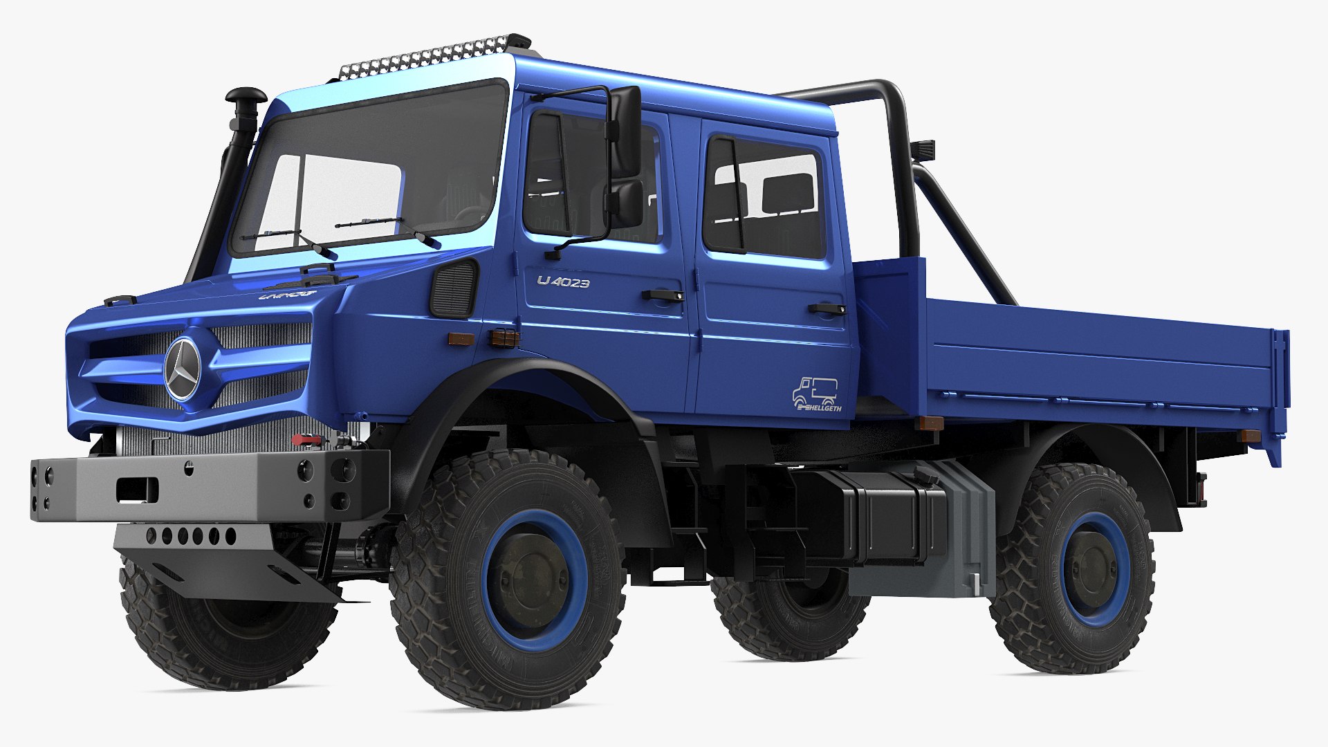 Mercedes Benz Unimog 4023 Off Road Vehicle 3D model preview