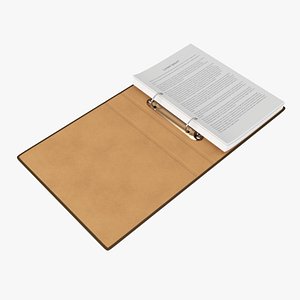 3D model Office document binder mockup 02 open