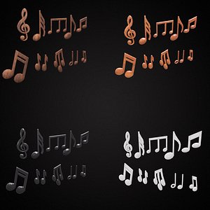 3D musical signs symbols