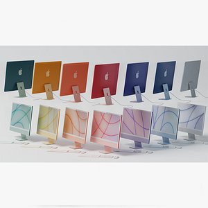 Apple imac 2021 with keyboard - mouse and trackpad all colors model