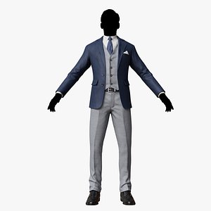 Men Pans with Shirt Blazer and Shoes  Mix Grey Blue Black