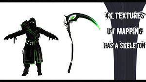 Dark Warlock 4k / low-poly 3D model