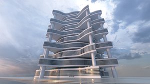 3D Futuristic Building Concept V2-10