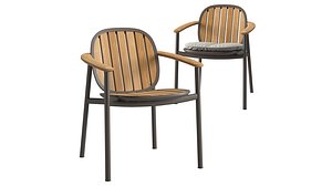 Twins Chair with Armrests By emu 3D