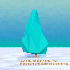 tree blue spruce Low Poly
