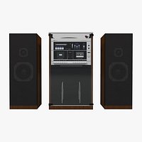 80s Stereo System With Turntable and Cassette Player Circa 1985