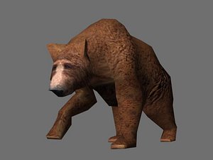3d grizzly bear animate model