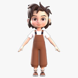 3D Tiva Cartoon Girl Character