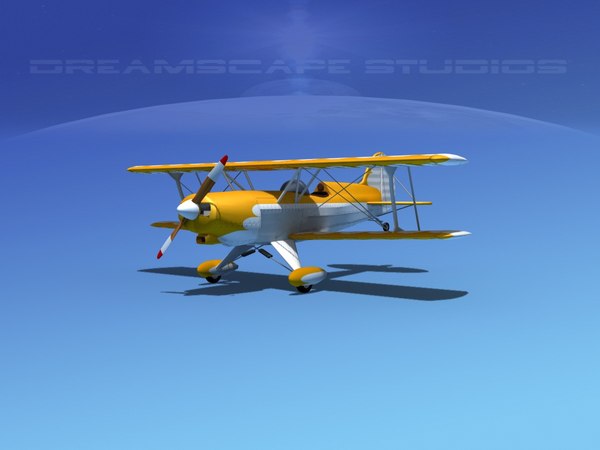 3d propeller acro sport biplane model