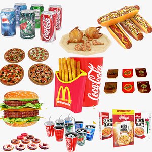 3D fast food assets