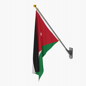 Wall Flag Jordan  Hashemite Kingdom 3D model