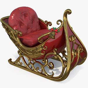 3D santa claus sleigh model