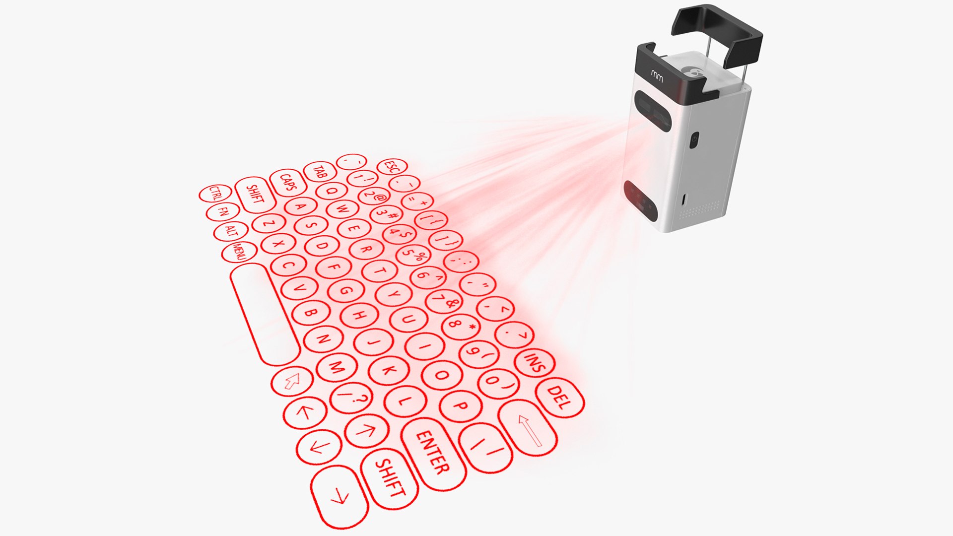 MikaMax mm Portable Wireless Laser Keyboard 3D model preview