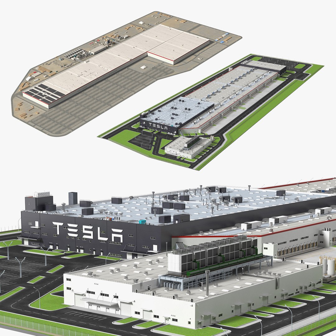 Tesla Factories Collection 3D model preview
