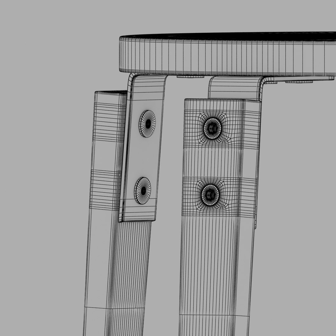3d stool interior wood model