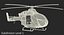 3D model light private jet helicopter