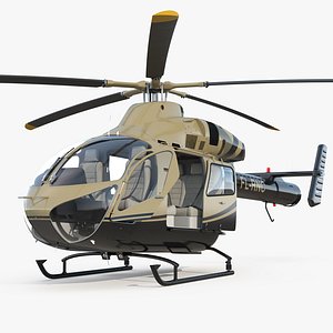 3D model light private jet helicopter
