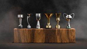 Serie A Trophies Collection 3D model