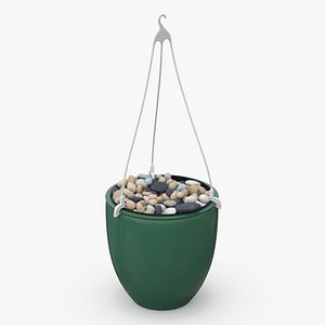 3D Hanging Planter with Pebbles