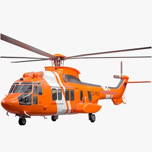 Eurocopter EC-225 Super Puma Rescue Helicopter PBR 3D model