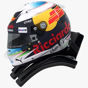 racing helmet daniel ricciardo 3D model