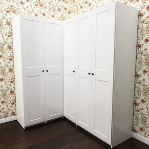3D IKEA PAX corner wardrobe model