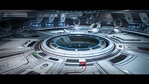 3D sci-fi hangar interior games