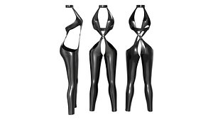 Latex Sexy Cutout Outfit 3D model