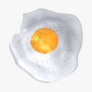 3D Fried Egg with Salt and Pepper 02