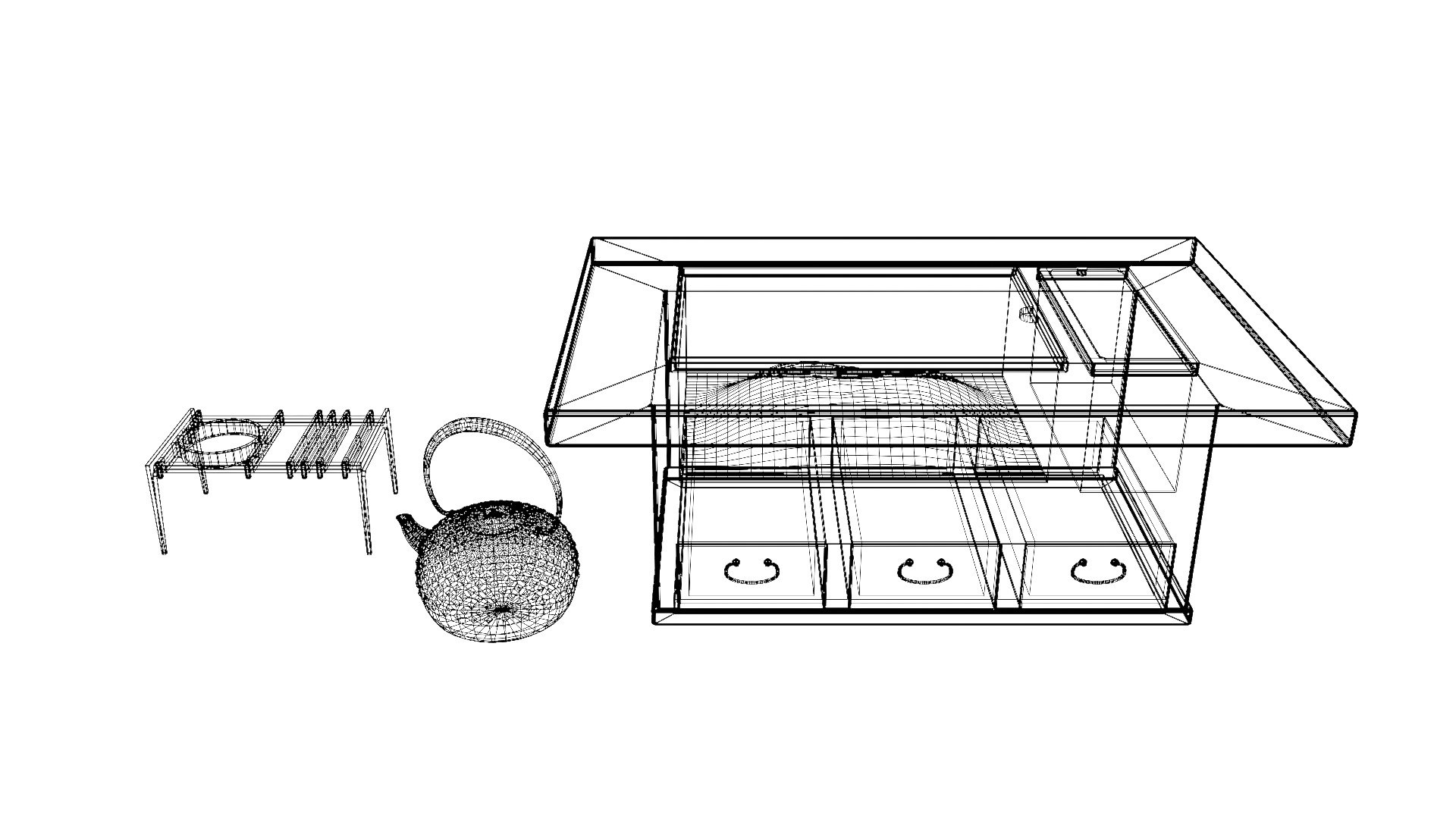 Japanese Old Furniture Set 3D Model TurboSquid 1948012