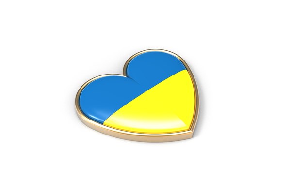 3D Ukraine heart badge