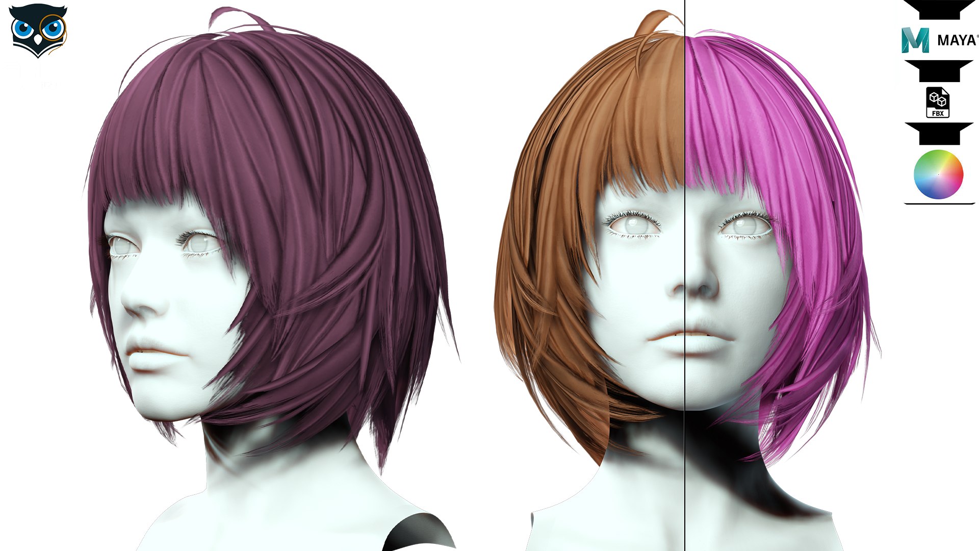 Classic Bob Hair Model - TurboSquid 2226195