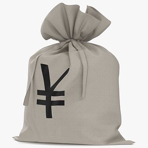 money bag yen modeled 3d c4d