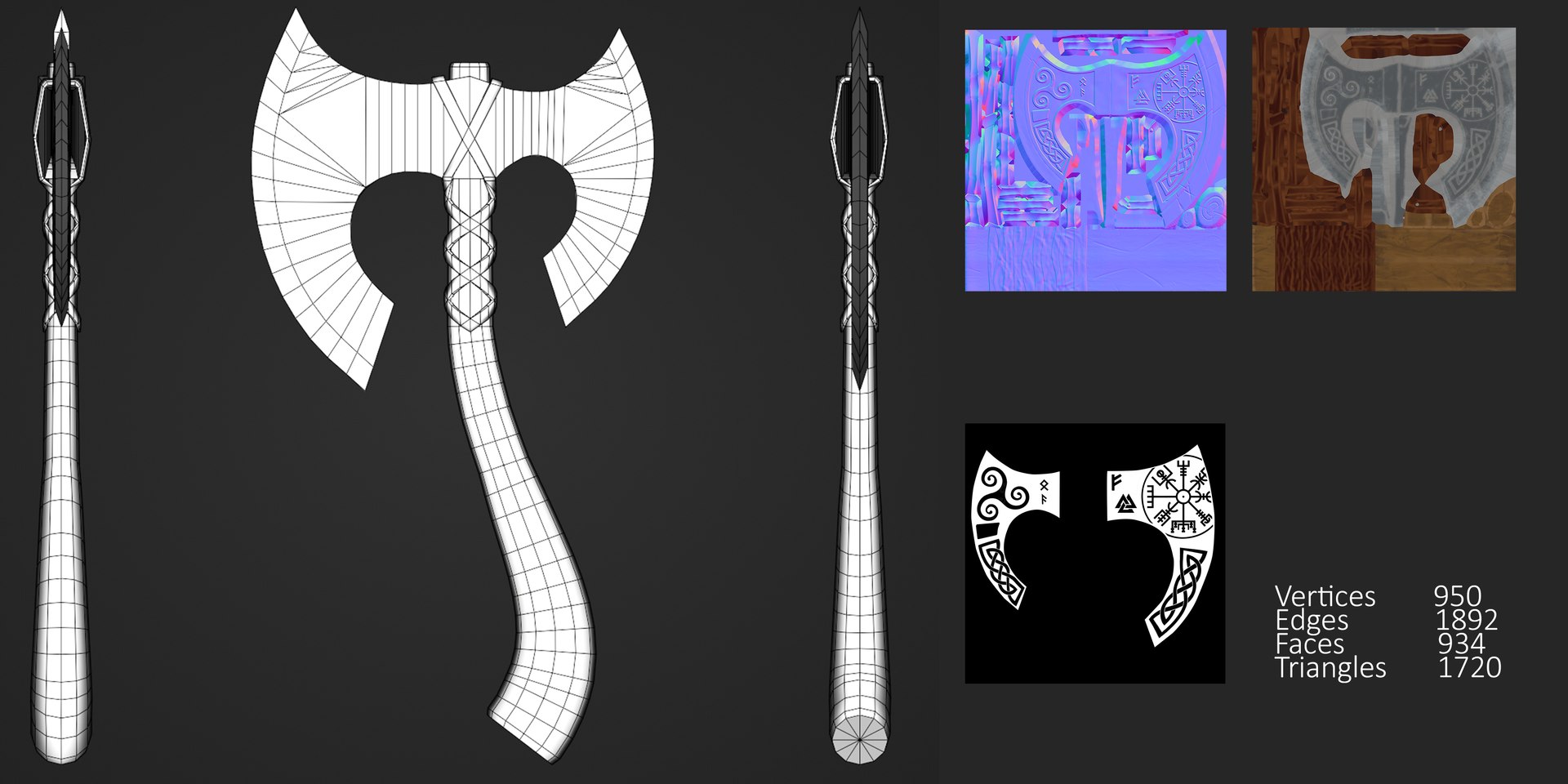 Viking Axe 3D Model - TurboSquid 2062150