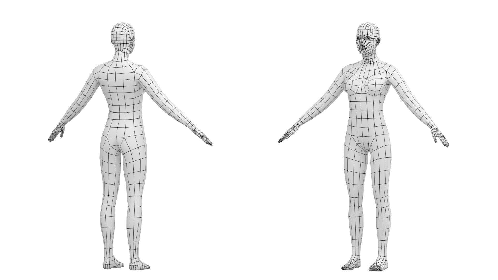 3D Natural Female In 6 Modeling Poses COLLECTION Model - TurboSquid 2218952